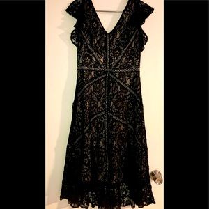 Black lace dress with nude underlay size 6